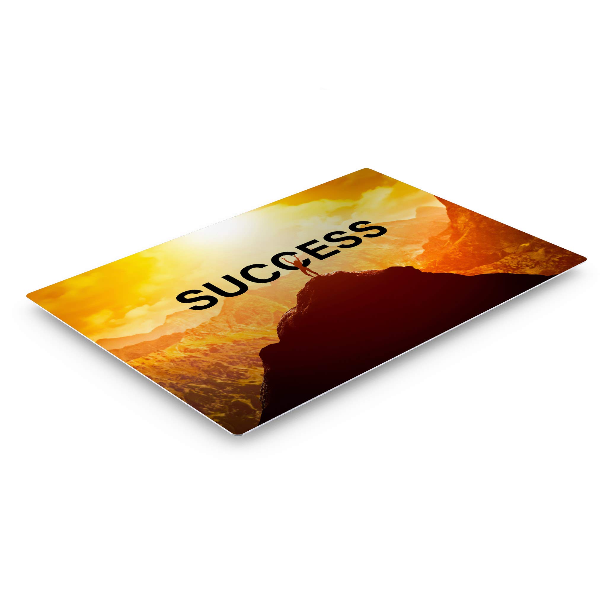 Success Orange Sunset Sky and Mountain Motivational Metal Wall Art - Inspirational Office Decor with Entrepreneur Quote - 30x40 Inch Ready to Hang Metal Print - Perfect for Home, Office, or Gift Idea