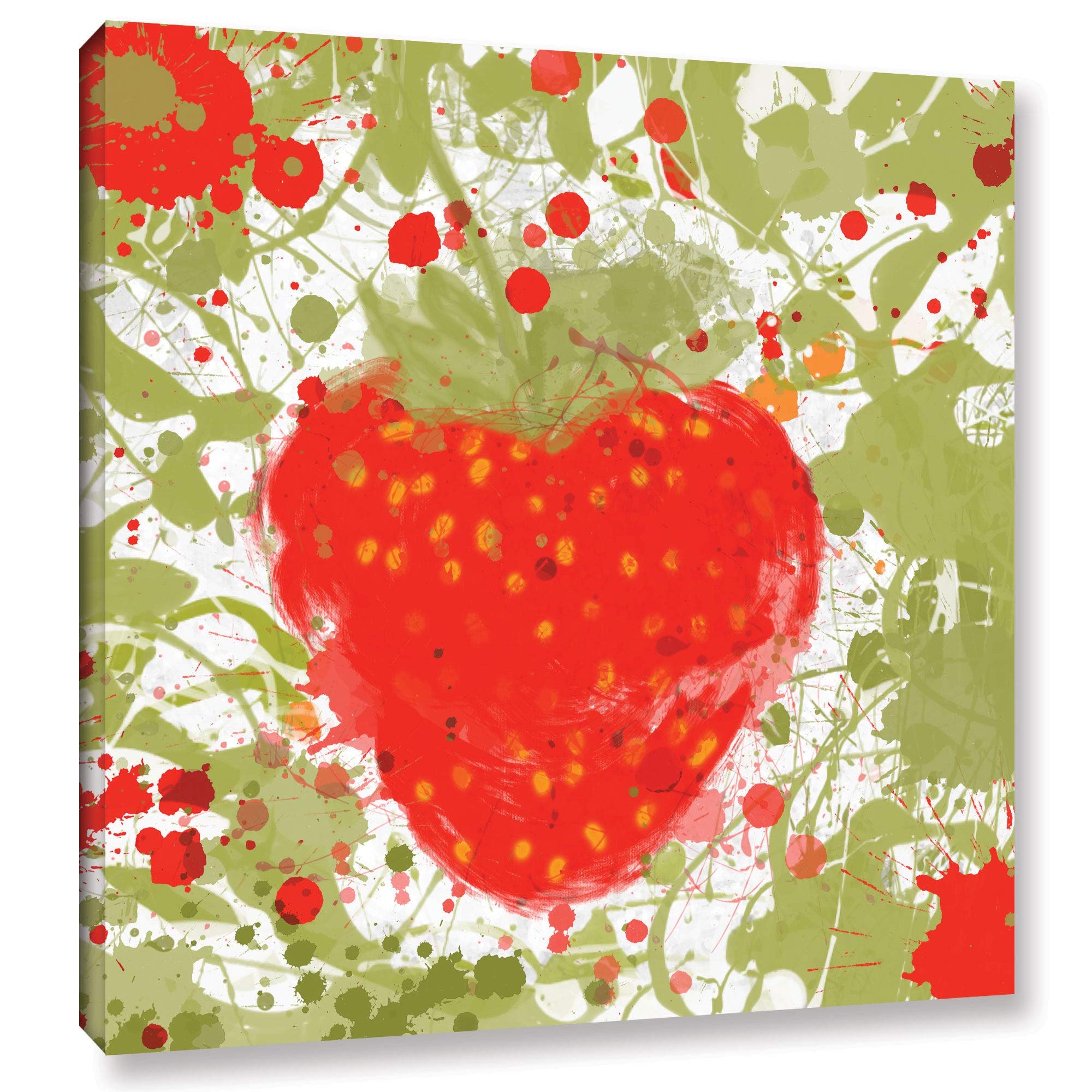 ArtWall Irena Orlov's 'Strawberry' Gallery Wrapped Canvas 18x18 - Modern Home Decor for Living Room, Bedroom & Office - Ready to Hang Wall Art for Kitchen, Dining Area & Gifts
