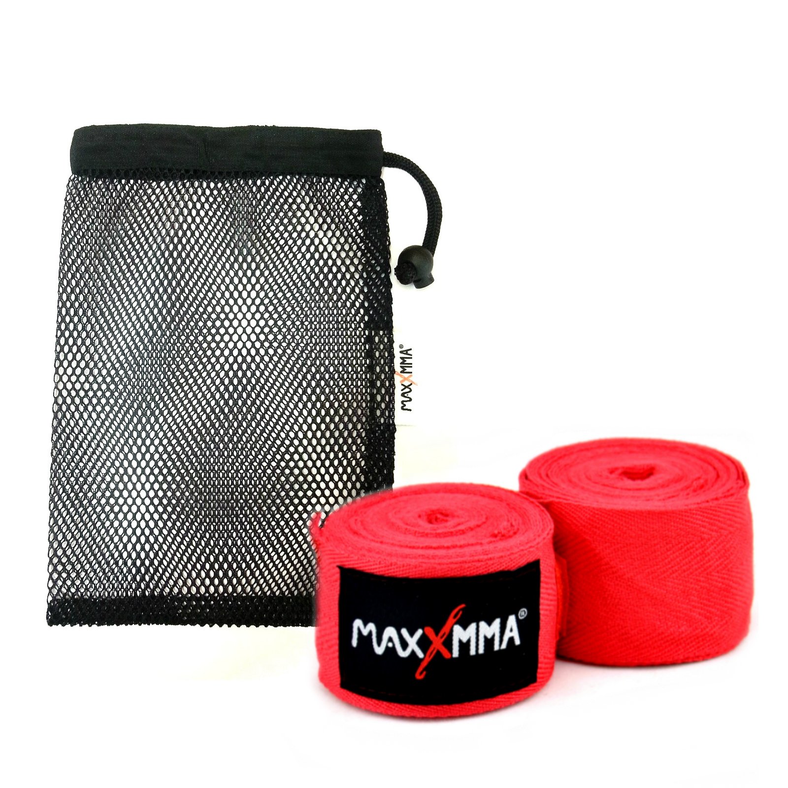 MaxxMMA 180-Inch Nylon Poly Hand Wraps for Boxing & MMA Training - Includes Washable Mesh Bag - Perfect for Gym, Sparring & Fitness Workouts