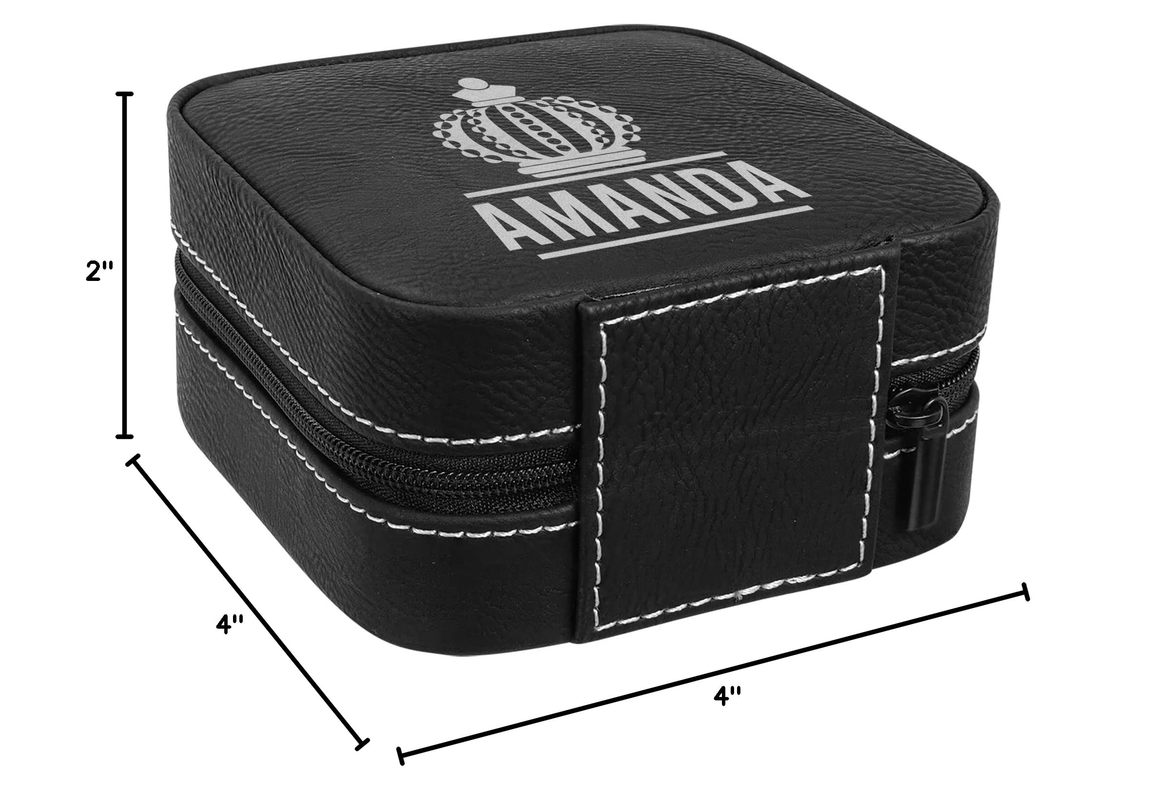 Personalized Travel Jewelry Box - Engraved Black Jewelry Storage Case for Rings, Pendants & Earrings | Premium Gift & Travel Organizer for Women | Perfect for Vacation, Business Trips & Daily Use