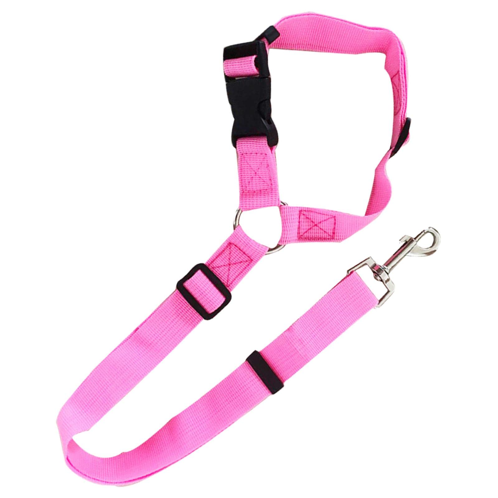 Enakshi Pink Dog Car Harness Seat Belt Leash - Adjustable Pet Safety Strap for Small to Medium Dogs, Secure Travel in Cars, Trucks, and SUVs