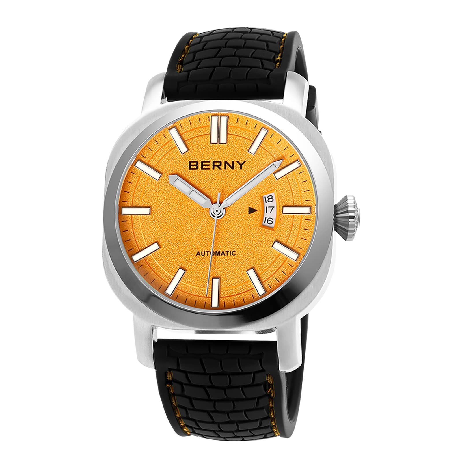 BERNY Men's Japanese Automatic Self-Winding Mechanical Watch - 10ATM Waterproof, Sapphire Crystal Scratch-Resistant, Super Luminous with Date Display (No Battery Needed) - Perfect for Business, Formal Occasions & Everyday Wear