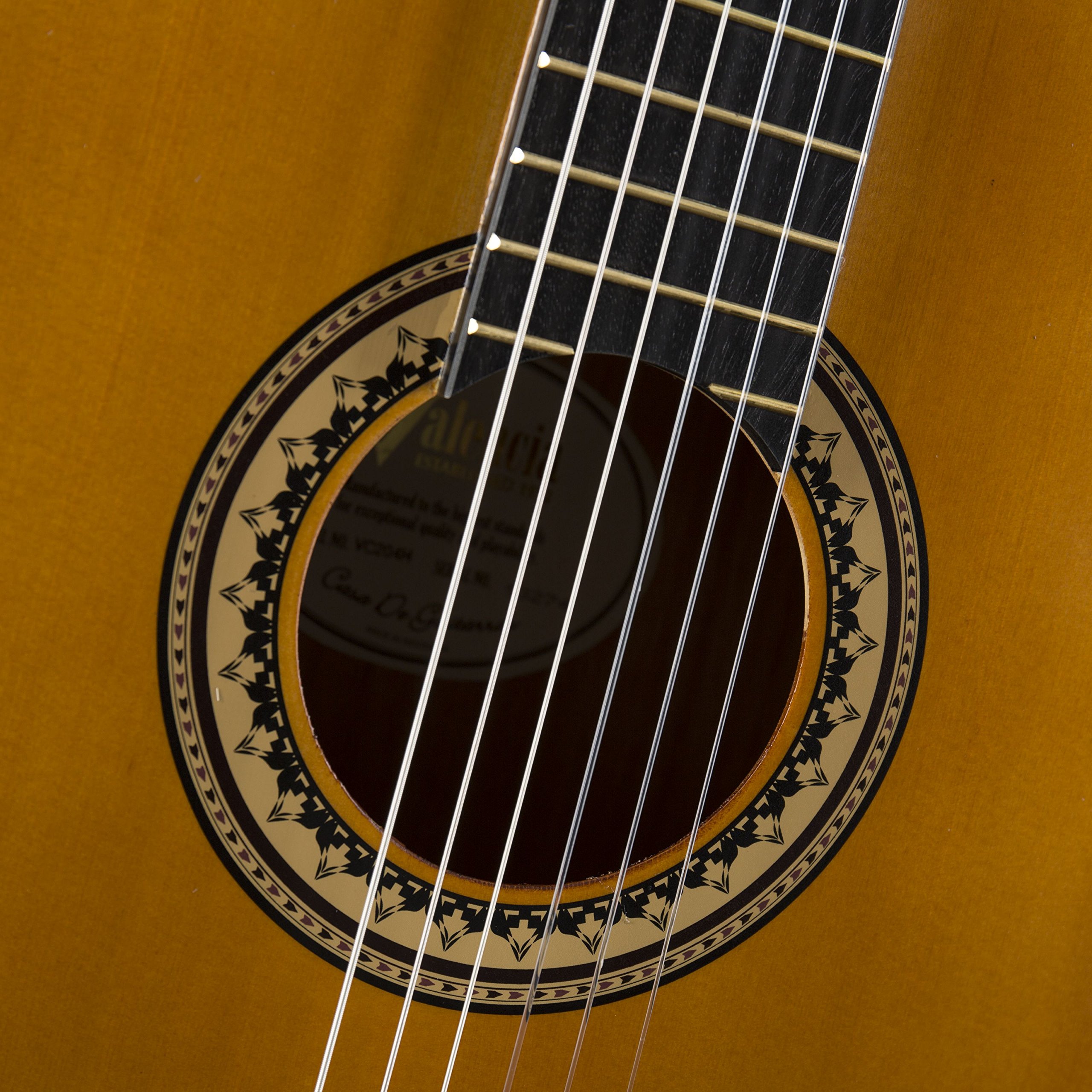 6 String Full Size Classical Guitar for Right Handed Players - Antique Finish VC204H | Perfect for Beginners, Professionals & Live Performances