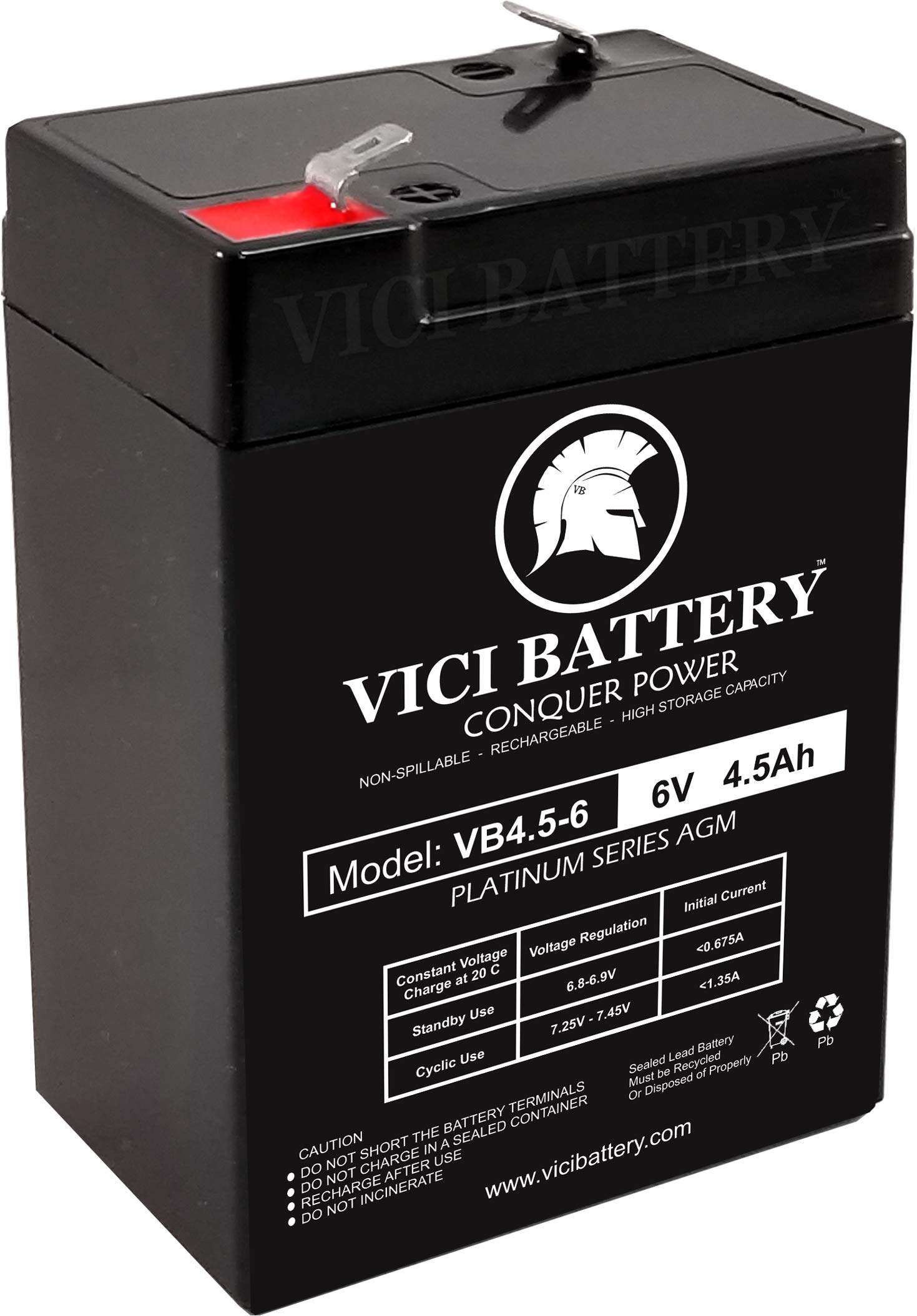 VICI Battery VB4.5-6 Replacement for Power Sonic PS-640F - Compatible with Security Systems, Emergency Lighting & Backup Power Applications