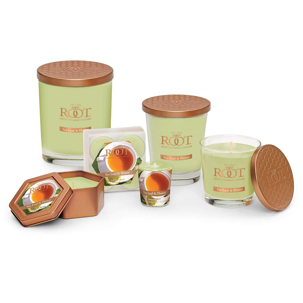 Root Candles Honeycomb Traveler Scented Beeswax Blend Candle - Tea Leaf & Honey Fragrance for Home, Office & Relaxation | Aromatherapy, Meditation & Cozy Ambiance