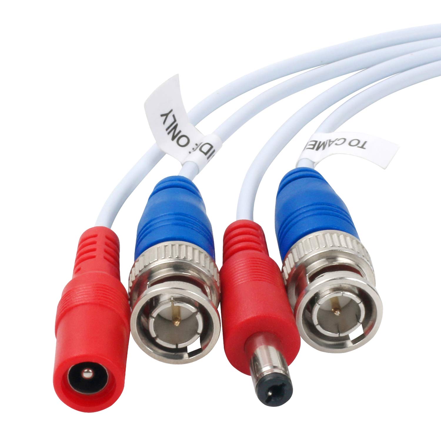 4 Pack 30ft BNC Video Power Cable with Connectors - High-Quality Extension Wire for CCTV Security Cameras & DVR Surveillance Systems - Perfect for Home Security, Office Monitoring, and Outdoor Surveillance