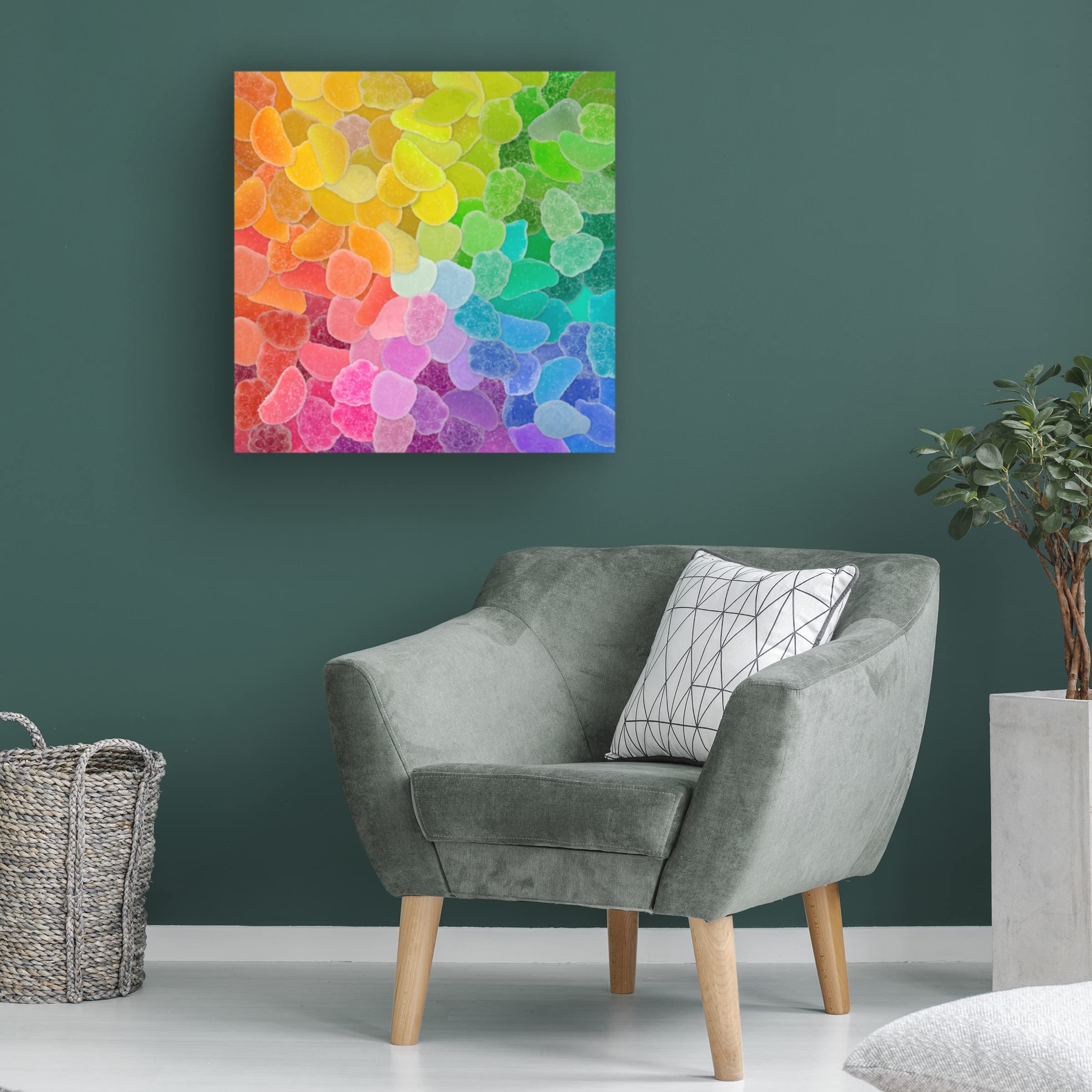 Trademark Fine Art 'Rainbow Candy Pile' Canvas Wall Art by Cora Niele - Vibrant Abstract Painting for Living Room, Bedroom & Office Decor