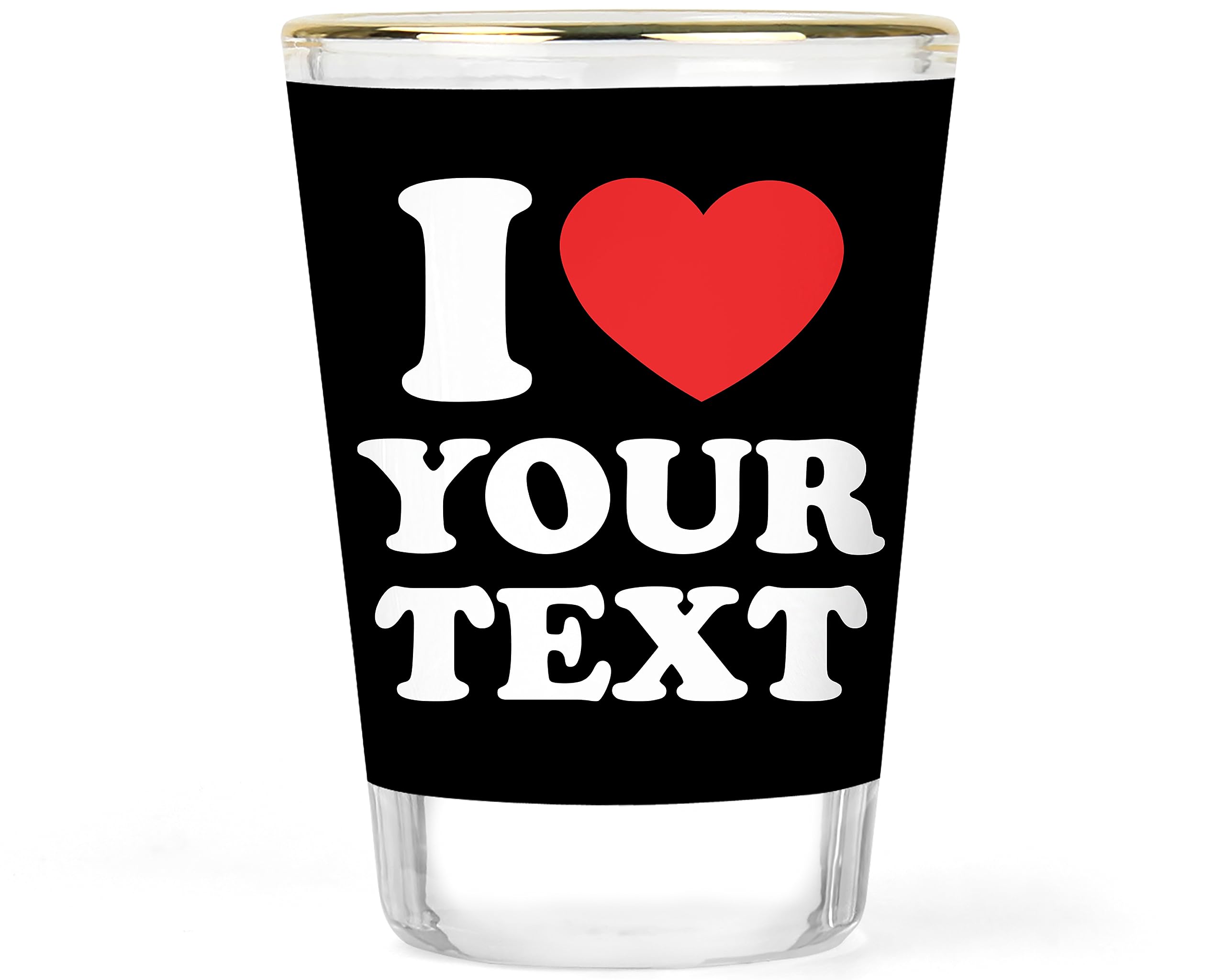 Personalized I Heart Shot Glass - Custom Engraved Gift for Wife, Husband, Dad, Mom, Girlfriend & Boyfriend - Unique Wedding, Anniversary & Birthday Present - Barware for Parties & Special Occasions