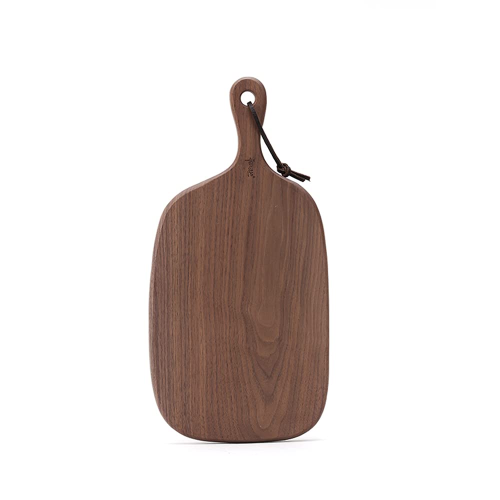 Premium Black Walnut Wood Cutting Board - Natural Whole Wood Sushi, Steak & Pizza Serving Board - Unpainted Solid Wood Kitchen Chopping Block with Lanyard - Perfect for Food Prep, Charcuterie & Entertaining