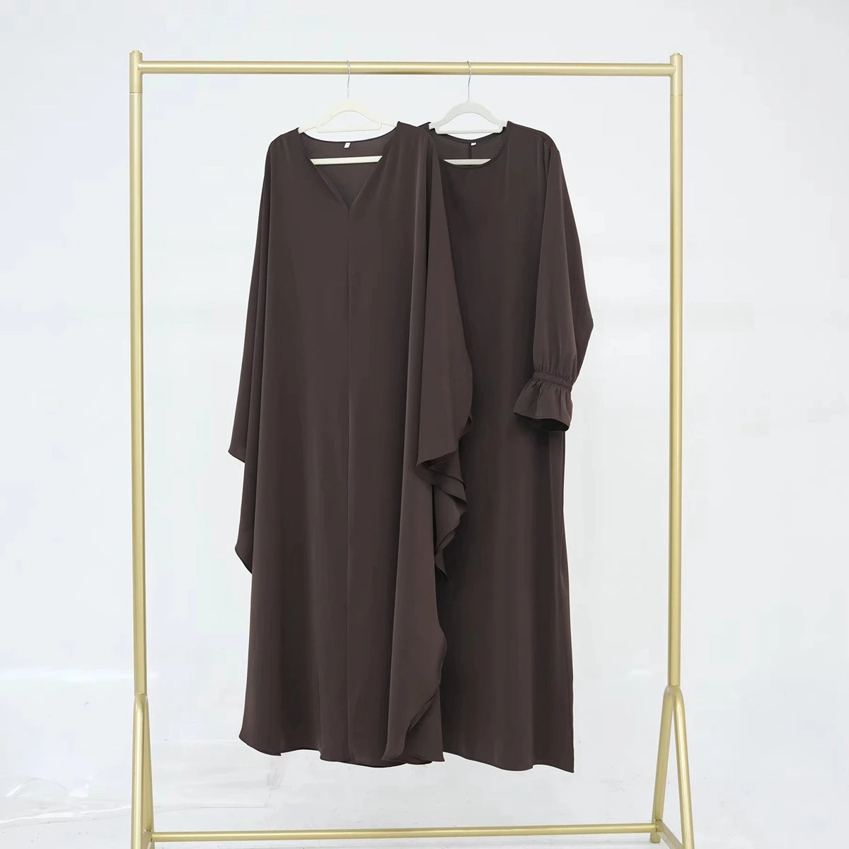 2-Piece Set Nida Abaya Dress with Cape #25949 - Elegant Muslim Women's Prayer Dress for Ramadan & Special Occasions