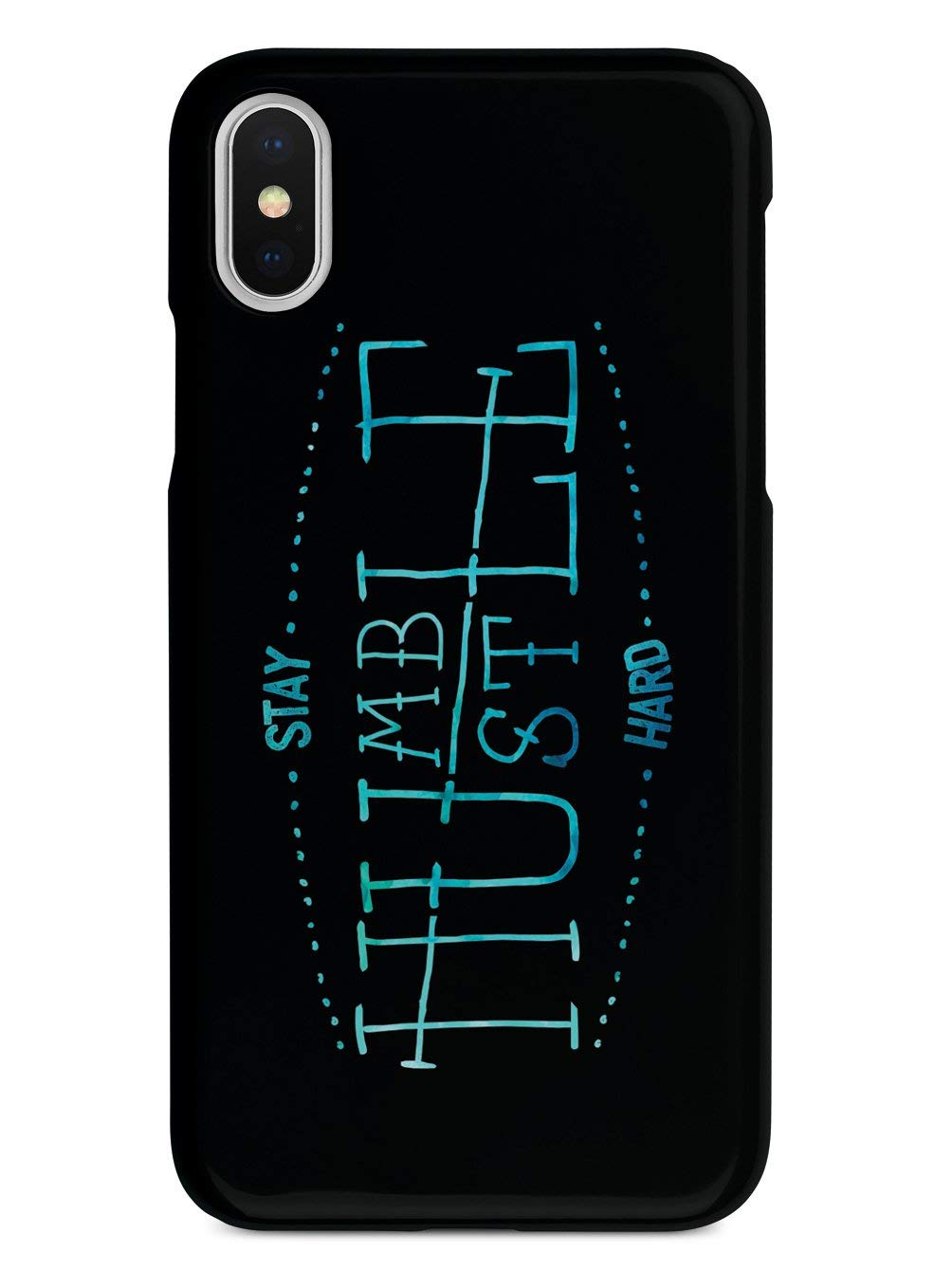 Inspired Cases - iPhone X/Xs Compatible Protective Phone Cover - 3D Textured Slim Design with 'Stay Humble Hustle Hard' Motto | Perfect for Work, Gym & Everyday Use