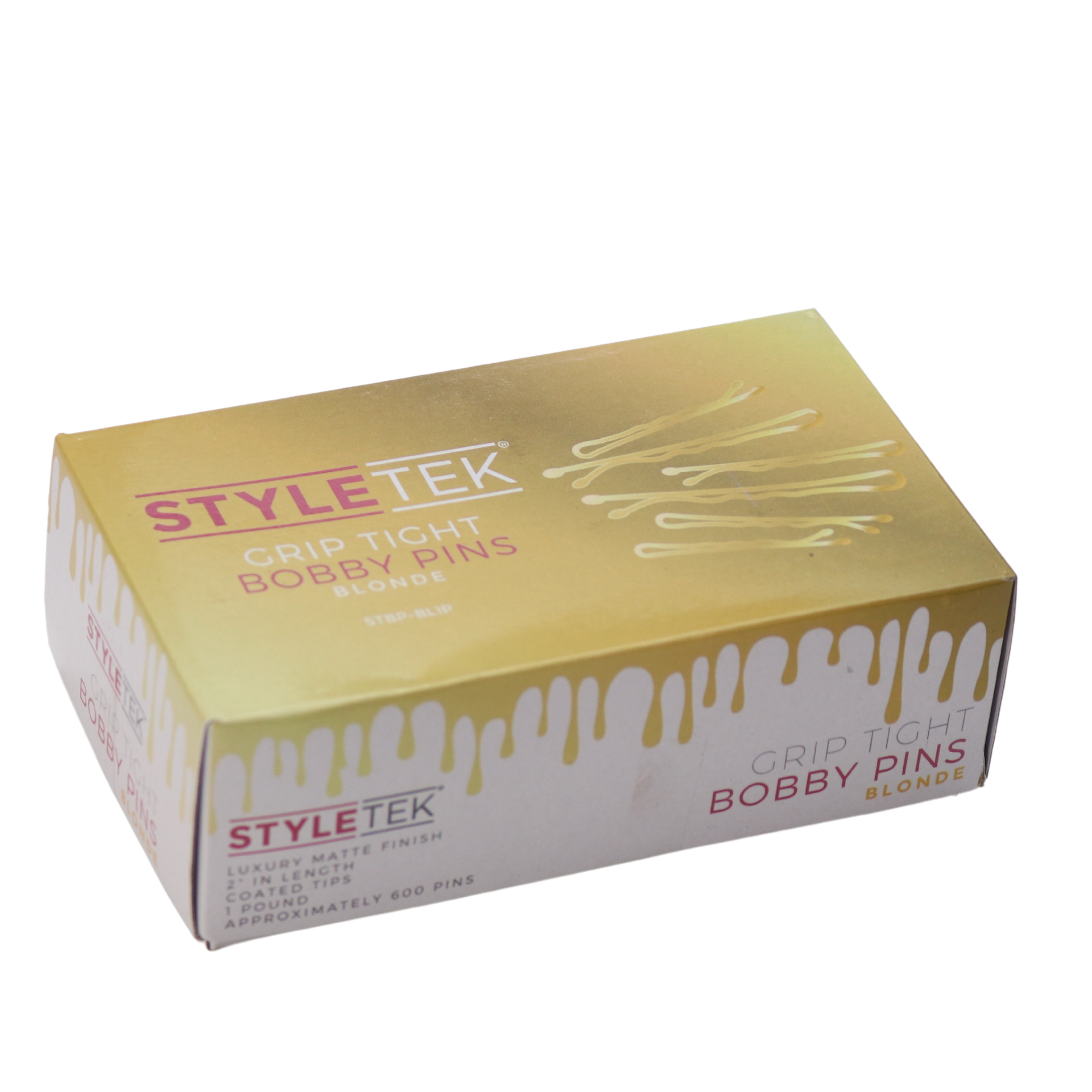 Styletek Grip Tight Heavy Duty Bobby Pins - Blonde Gold 1 Lb (100 Count) - Strong Hair Pins for Thick Hair, Updos, Braids & Bun Hairstyles