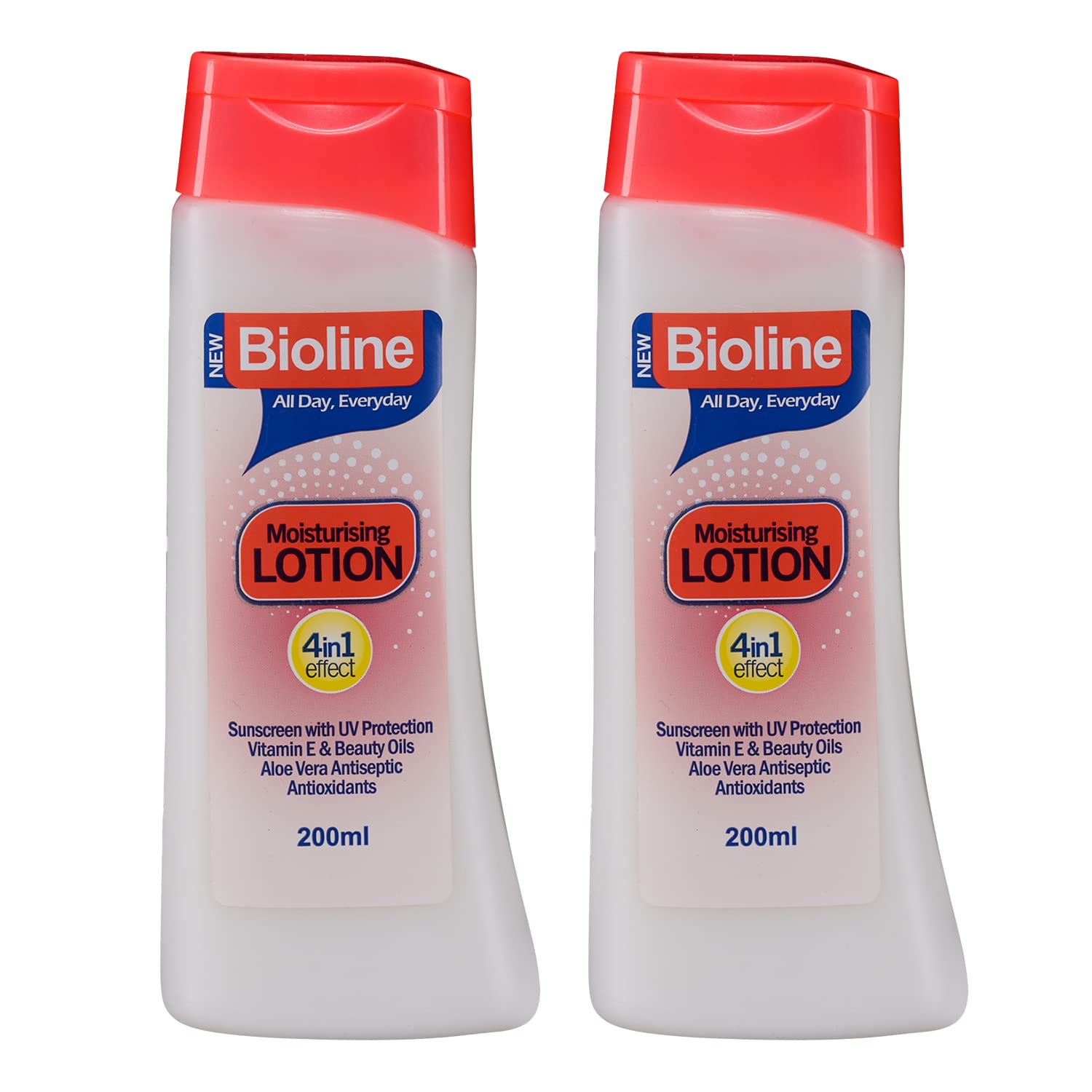 Bioline Moisturizing Body Lotion with SPF, Vitamin E, Aloe Vera & Natural Oils - 200ml (Pack of 2) - Hydrating & UV Protection for Dry Skin - Perfect for Daily Use, Travel & Outdoor Activities