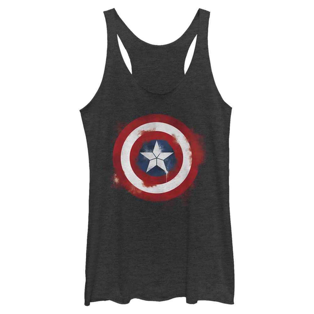 Marvel Captain America Logo Women's Racerback Tank Top - Superhero Graphic Workout Shirt for Gym, Cosplay & Casual Wear