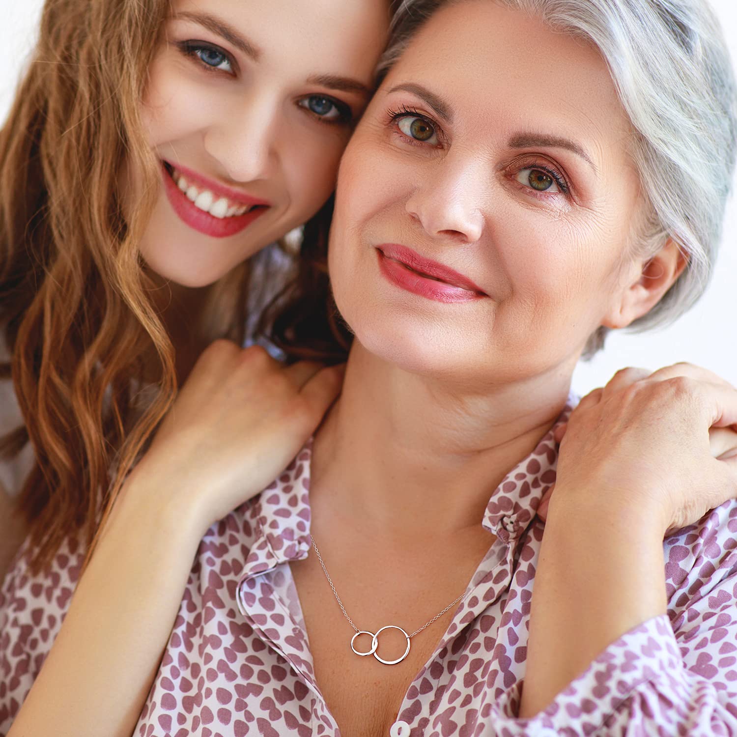 18K White Gold Filled 925 Sterling Silver Heart Necklace - Thoughtful Birthday Gift for Grandma from Grandchildren | Perfect for Mother's Day, Anniversary & Special Occasions