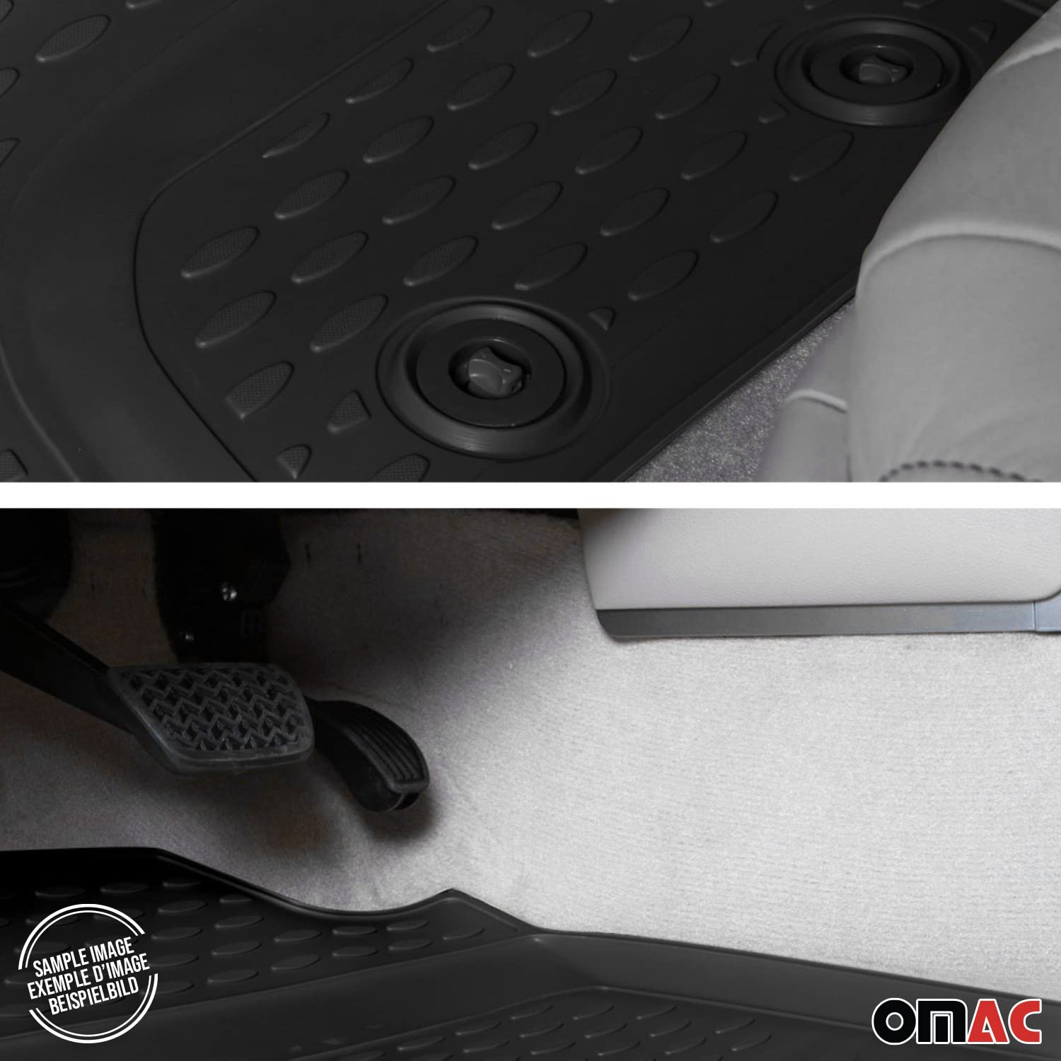 OMAC Custom Fit 3D All-Weather Floor Mats for Hyundai Tucson 2015-2021 - Waterproof, Non-Slip TPE Rubber Car Mats with Laser-Measured Precision | Perfect for Daily Commute, Road Trips & Winter Protection (Black)