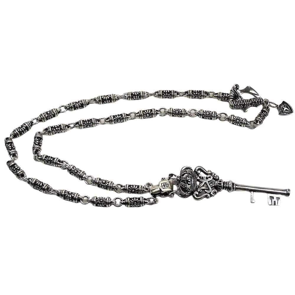 925 Sterling Silver Tribal Rocker Crown Key Necklace for Men - Gothic Punk Jewelry for Concerts, Parties & Everyday Wear