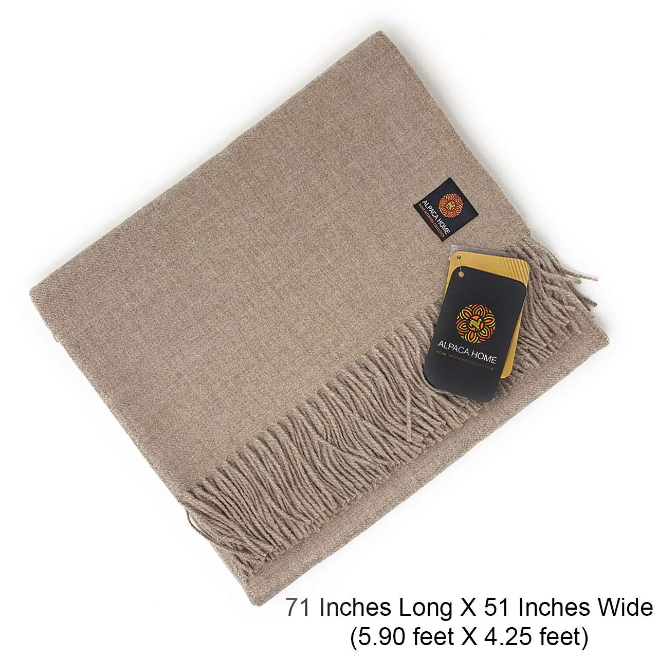 100% Baby Alpaca Wool Throw Blanket - Hypoallergenic, All-Natural & Soft - 51x71 Inches (Donut) - Perfect for Home Décor, Cozy Bed & Sofa, Travel Companion