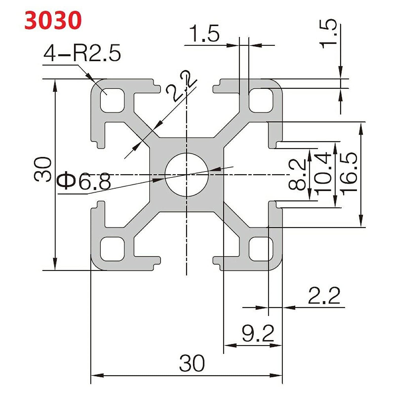 2Pcs 3030 Aluminum Extrusion Profile 600mm (23.62 Inch) - European Standard Anodized Linear Rail for CNC, 3D Printer & DIY Projects - Perfect for Machine Framing, Robotics, and Workshop Builds