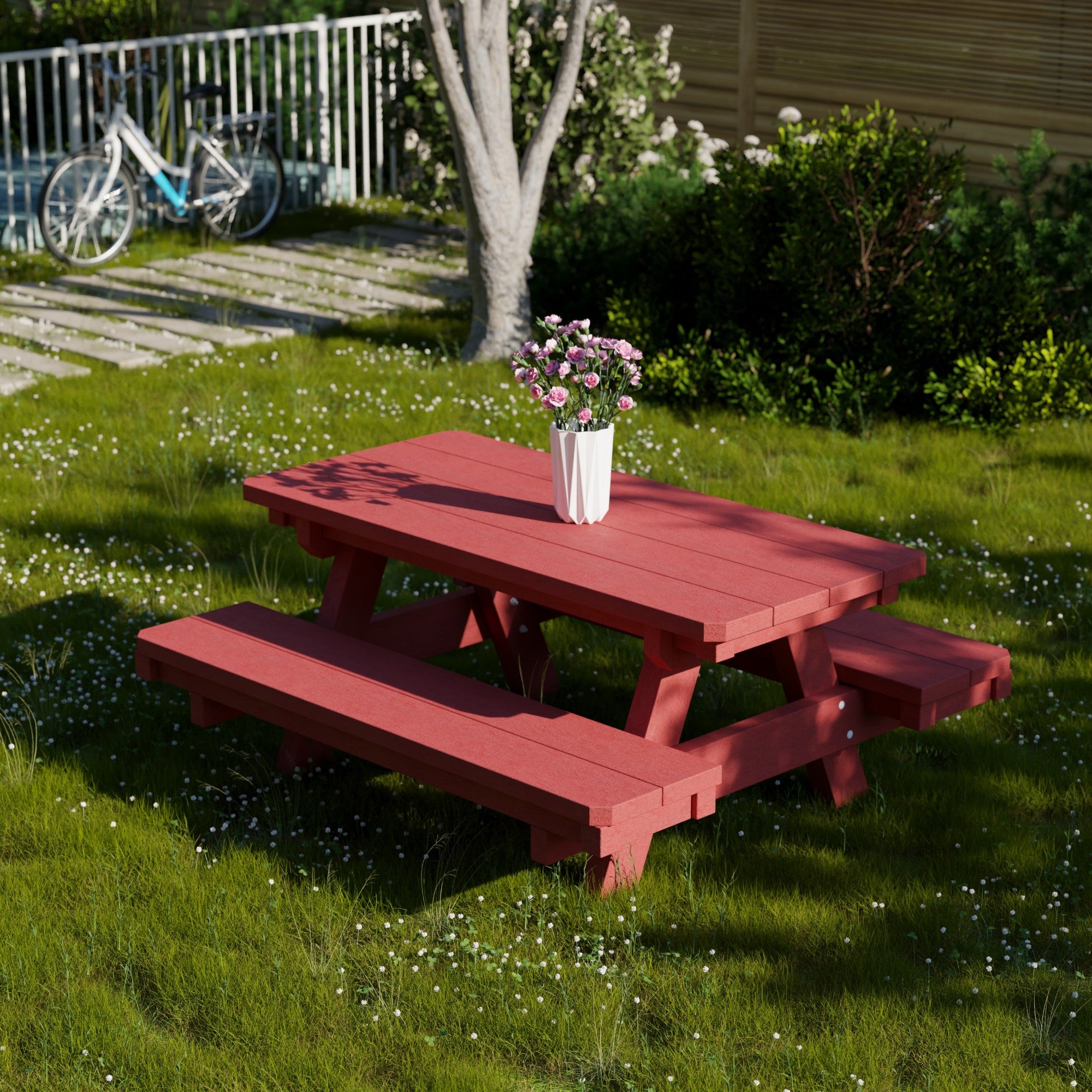 Heritage Kids Picnic Table - Durable Outdoor Wooden Table for Children's Playtime, Backyard, and Garden Activities