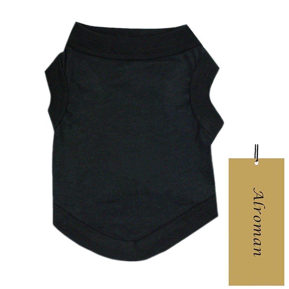 Black Dog Vest Shirt - Breathable Cotton Summer Apparel for Large & Small Dogs & Cats - Perfect for Vacation, Outdoor Adventures & Daily Wear