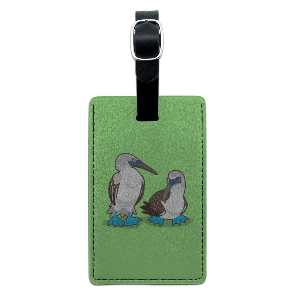 Blue Footed Boobies Rectangle Leather Luggage Tag - Durable Carry-On ID Tag for Suitcases, Backpacks & Travel Bags - Perfect for Airports, Cruises & Business Trips
