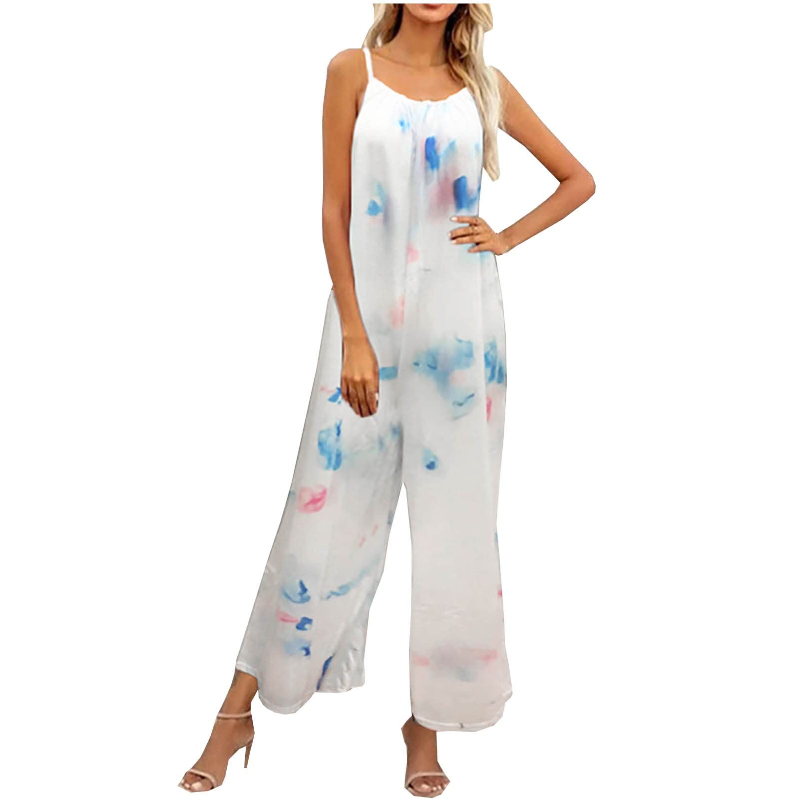 Posijego Women's Sleeveless Jumpsuit - Casual Strap Romper One-Piece Outfit | Trendy Summer Fashion for Beach, Party & Everyday Wear