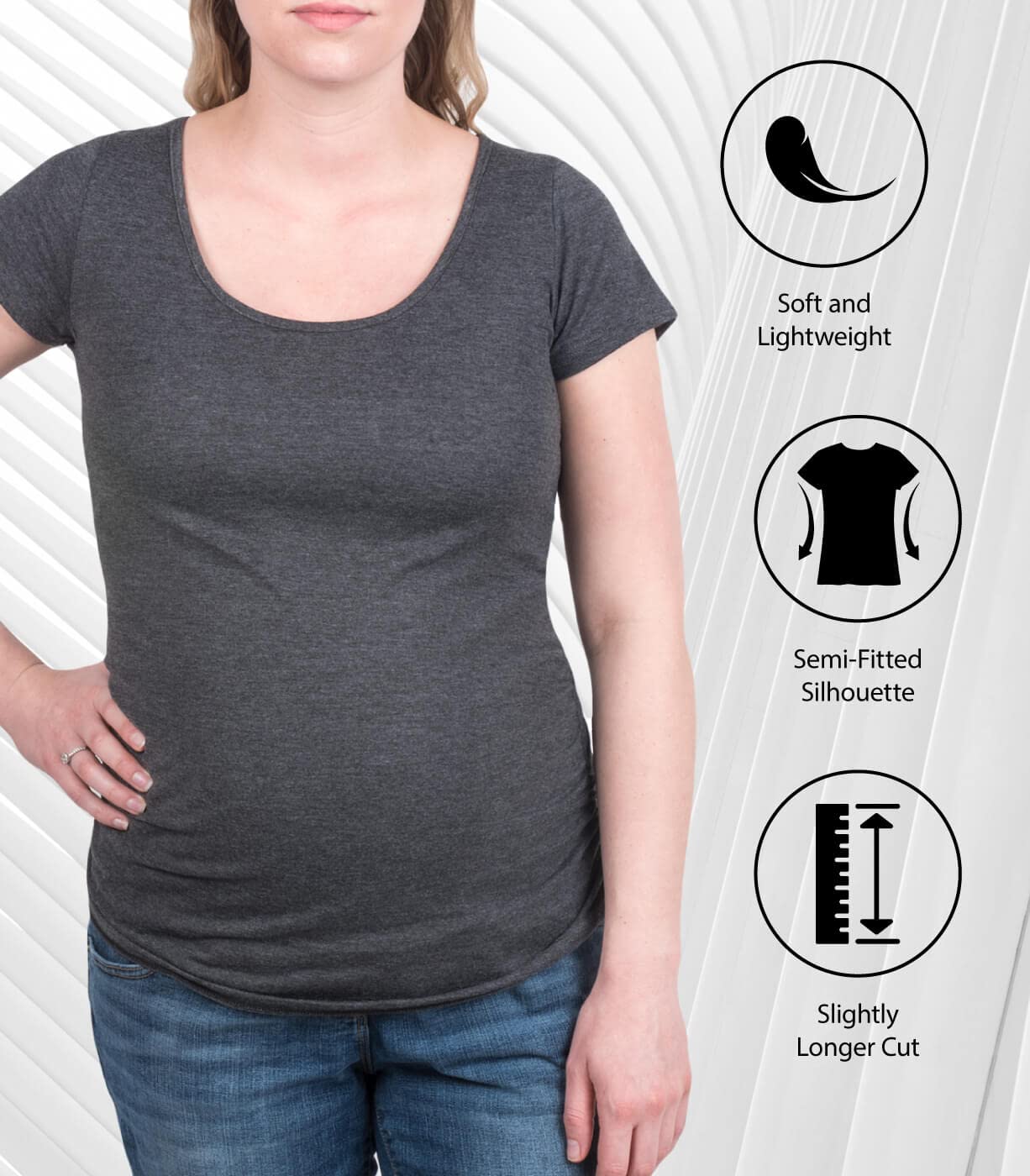Women's Maternity Scoop Neck Graphic T-Shirt - Comfortable Pregnancy Tee with Funny 'Mama Needs A Snack' Print - Perfect for Casual Wear, Baby Showers & Maternity Photos