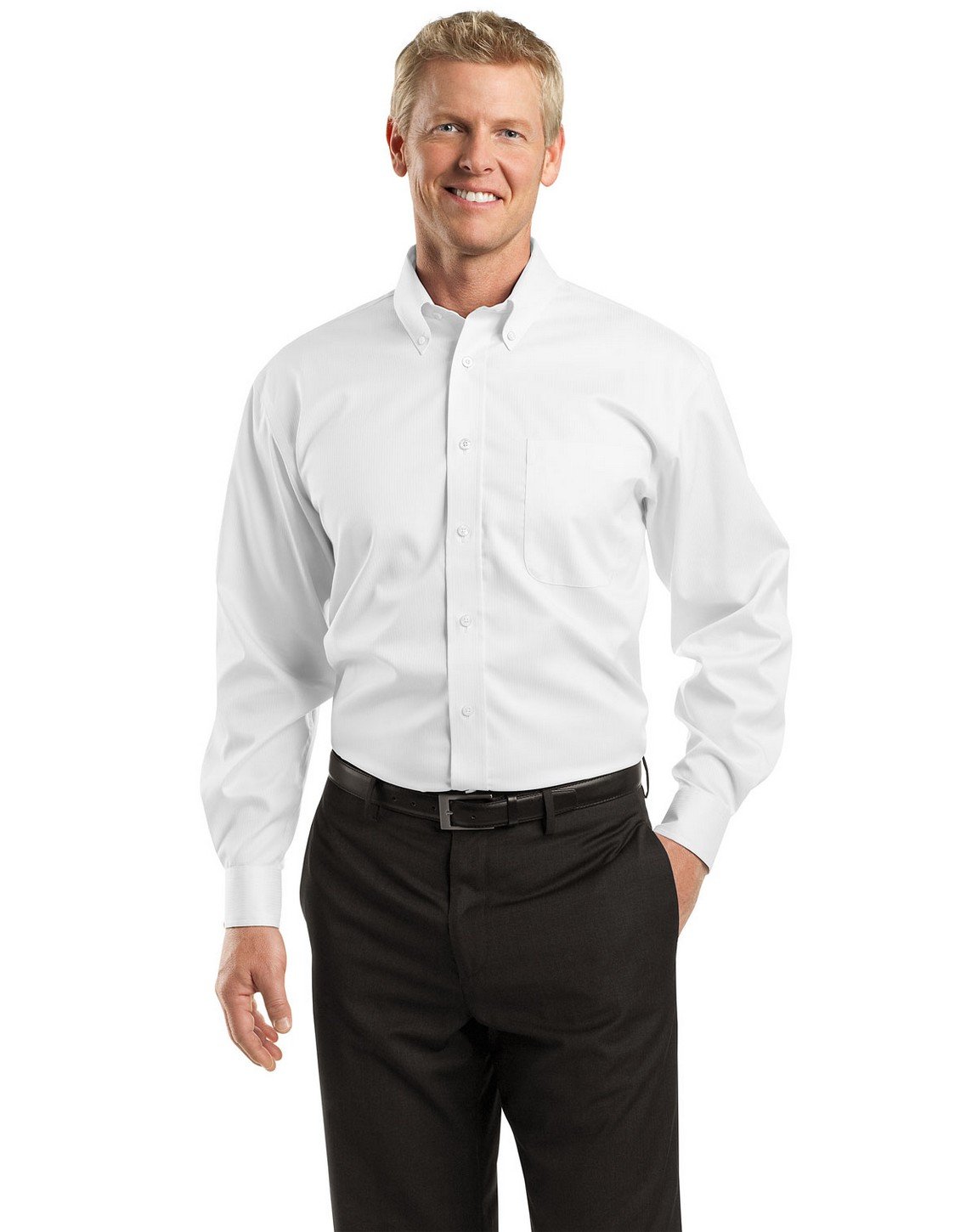Red House Men's Dobby Non-Iron Button Down Shirt | Wrinkle-Free Formal Dress Shirt for Office, Business & Casual Wear
