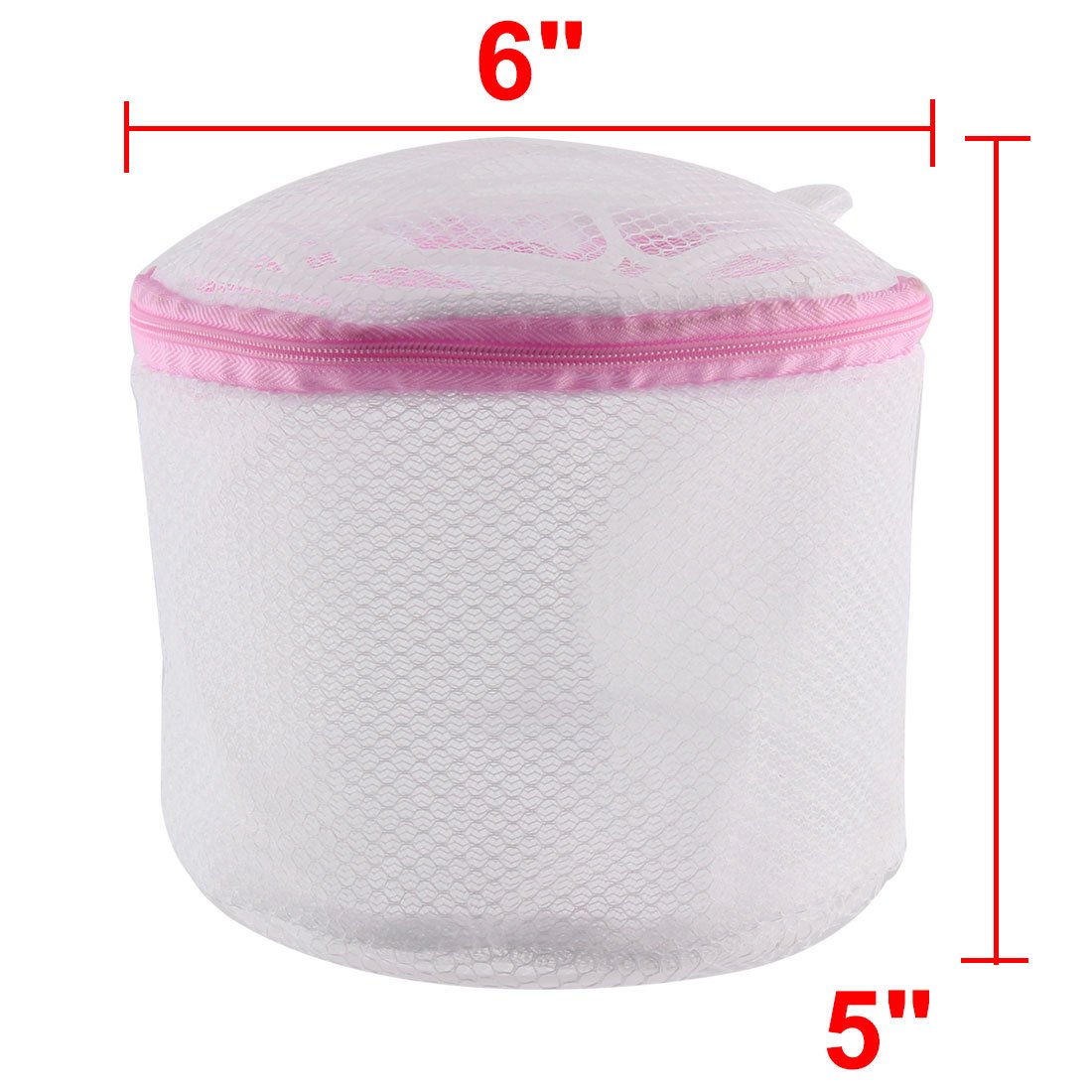uxcell Laundry Wash Bag for Delicates - Zip Up Mesh Lingerie Socks Bra Underwear Organizer (White & Pink) | Gentle Protection for Hand Wash & Machine Wash