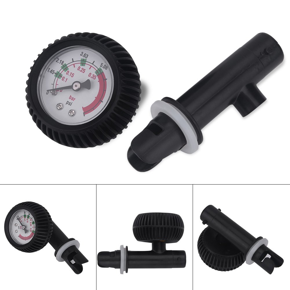 **Inflatable Boat Air Pressure Gauge - Nylon Kayak & Raft Barometer - Accurate PSI Measurement for Kayak Accessories (Black) - Perfect for Kayaking, Rafting & Water Sports**