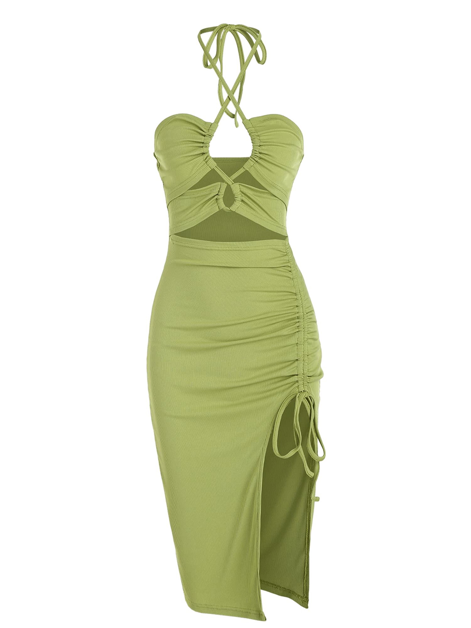 ZAFUL Women's Sleeveless Midi Dress - Sexy Halter Neck Criss Cross Cami Party Dress for Women | Perfect for Summer Beach Vacations, Club Nights & Date Nights