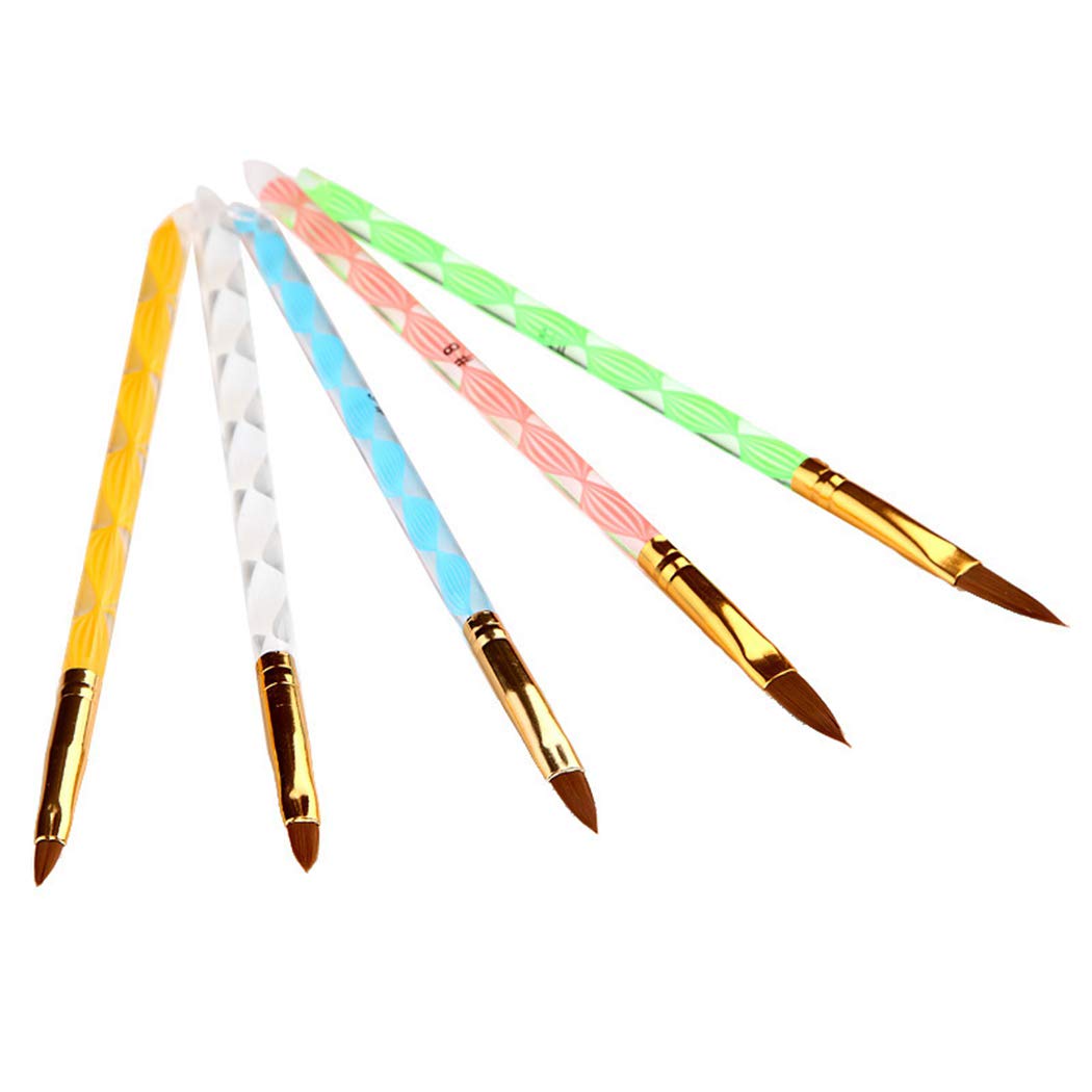 Boxoon 5PCS Professional Nail Art Brush Set - Assorted Nail Liner & Painting Brushes for Precise Nail Design - Perfect for Salon, Home Manicure & DIY Nail Art