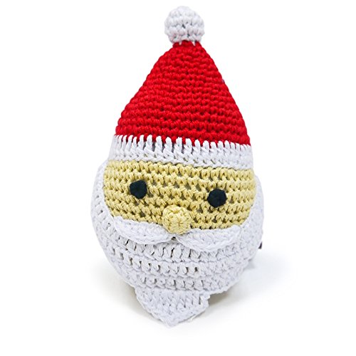 Soft Cotton Crochet Squeaky Dog Toy - Santa Claus Christmas Pet Chew Toy for Small & Medium Dogs | Perfect for Holiday Playtime & Gift Giving