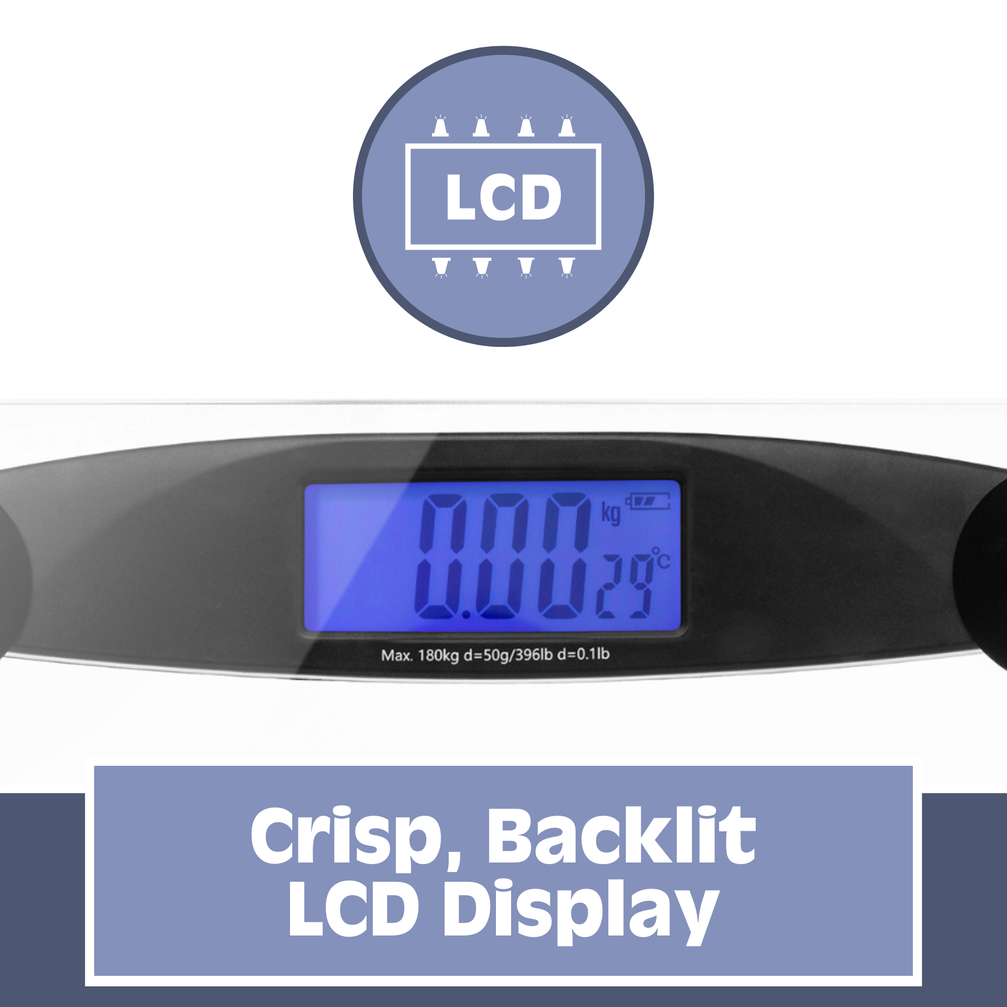 Digital Bathroom Scale - Smart Body Weight Scale with Auto Step-On Technology, Ultra Thin Clear Glass Platform - Perfect for Home, Gym & Health Tracking