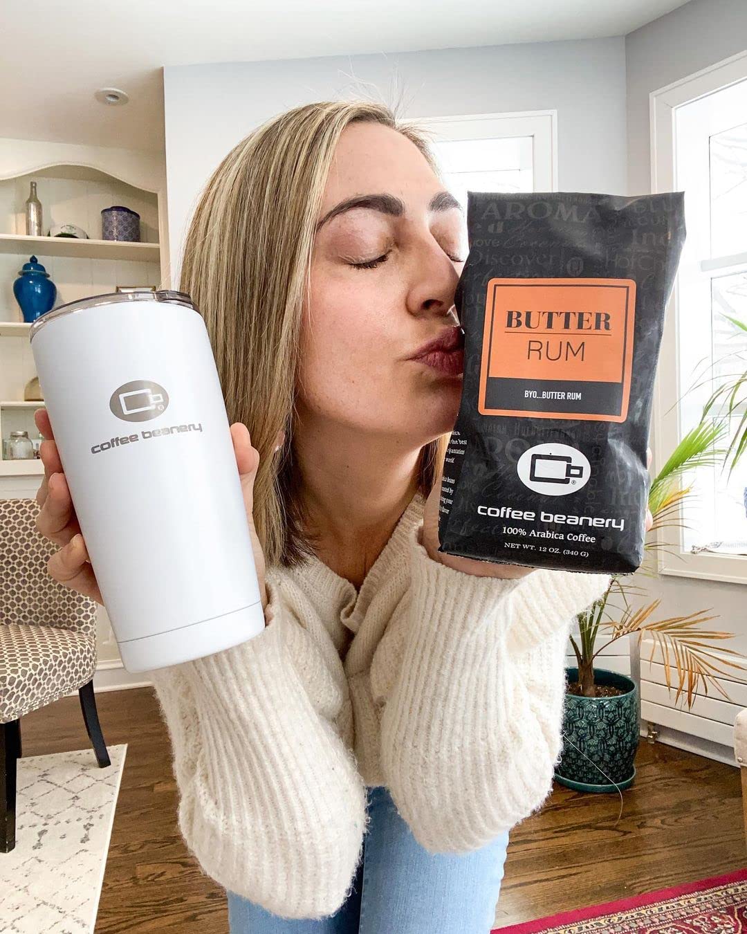 Premium Butter Rum Cake Flavored Arabica Coffee - Medium Roast Ground Coffee for Drip Brewers (12oz Bag) - Perfect for Breakfast, Dessert Pairing & Cozy Evenings