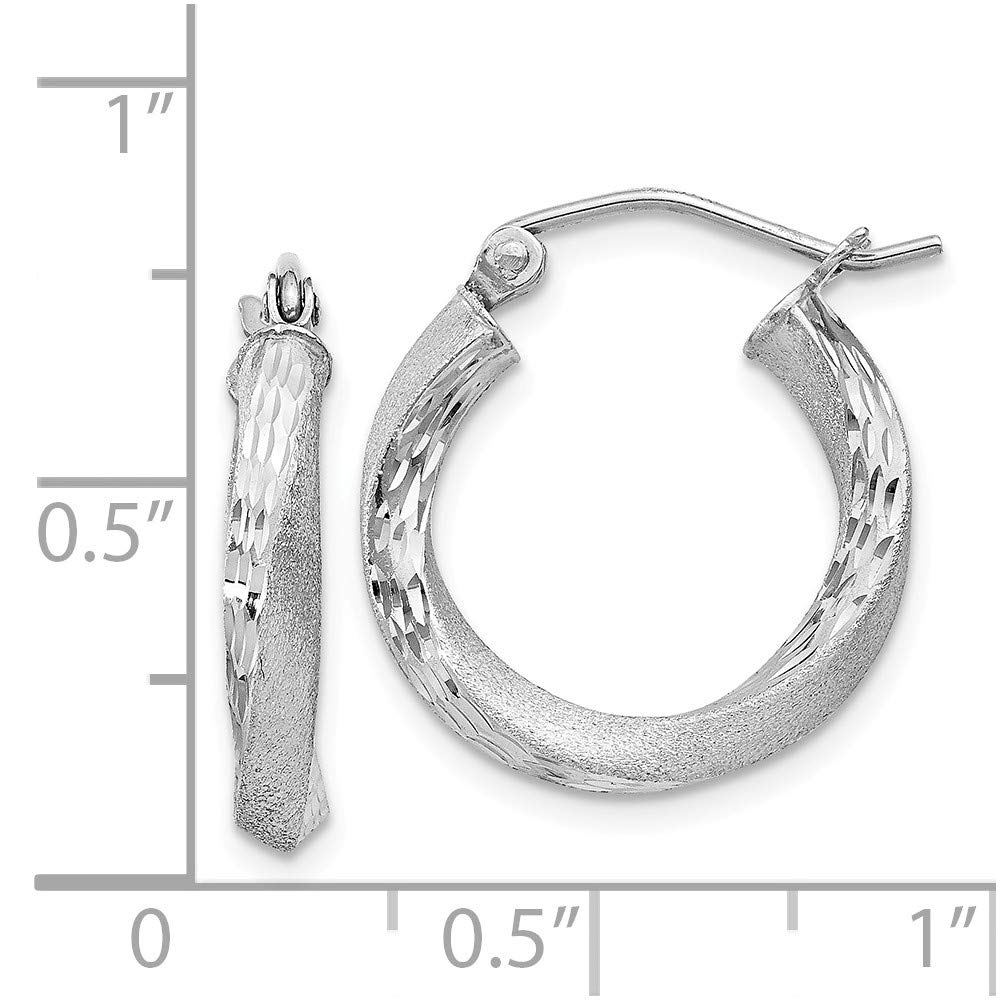 Sterling Silver Satin Finish Twisted Hoop Earrings for Women - Elegant Shiny Cut Design QE4609 | Perfect for Parties, Weddings & Everyday Wear