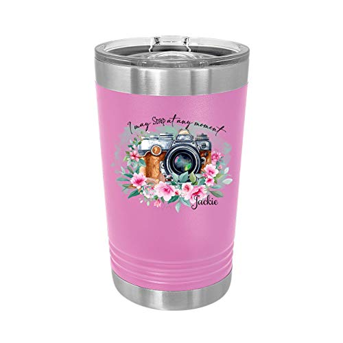 Photographer I May Snap at Any Moment - 16oz Insulated Stainless Steel Tumbler with Leak-Proof Lid - UV Printed Coffee Travel Mug for Photographers & Artists - Perfect for Studio, Outdoor Shoots & Creative Workspaces