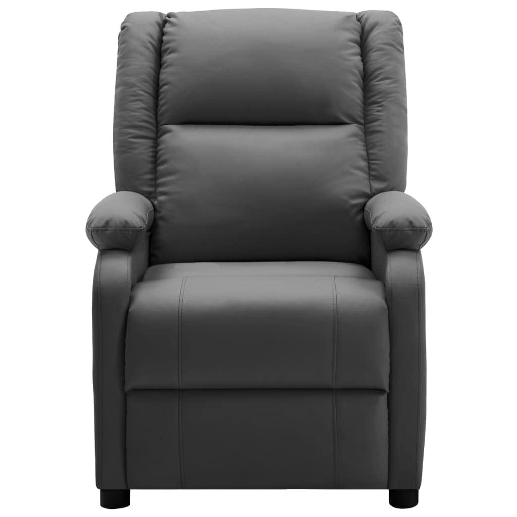 SKM Massage Recliner Chair with Heat & Zero Gravity - Anthracite Faux Leather for Living Room, Home Theater & Office Relaxation