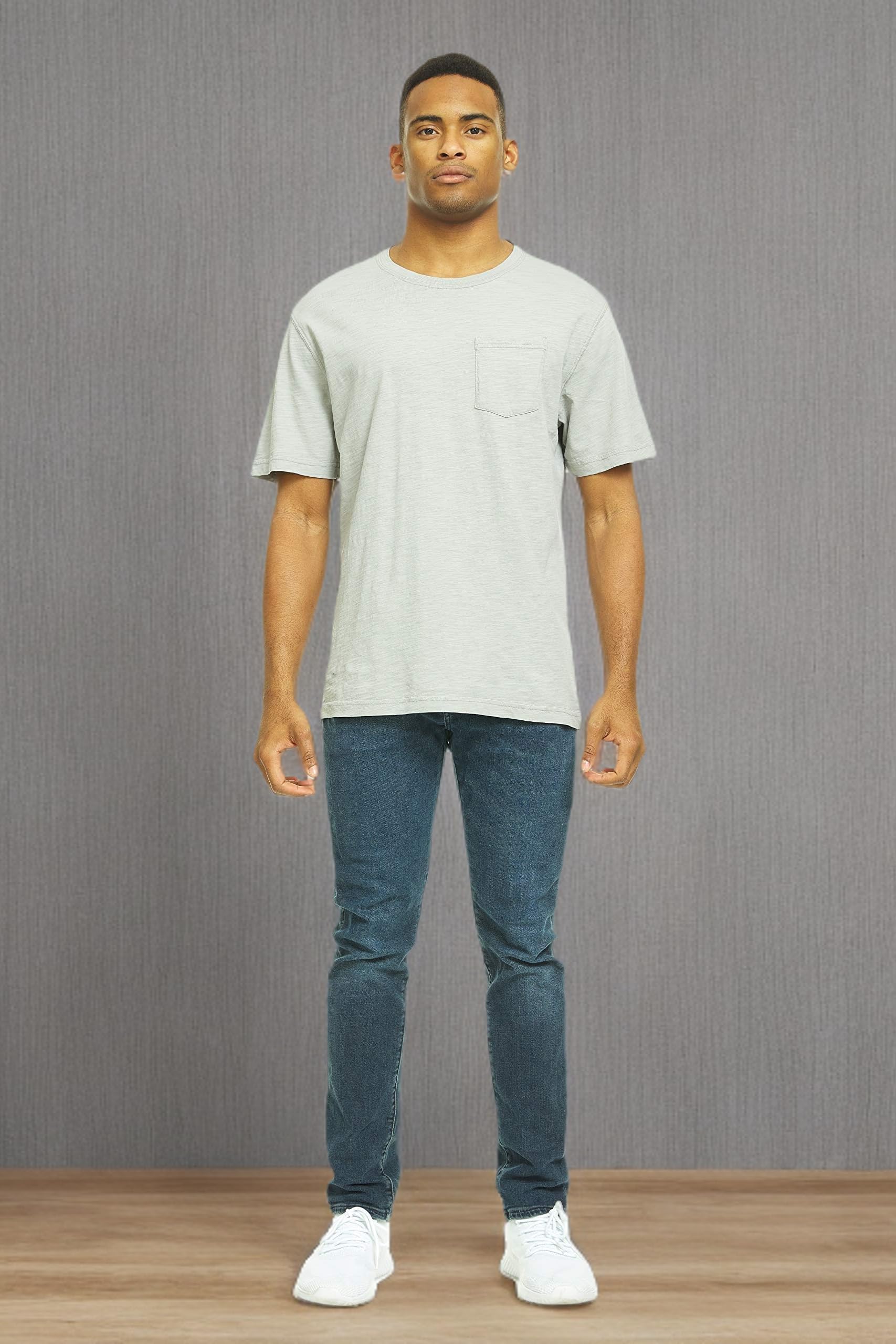 SOCKS'NBULK Men's Cotton Crew Neck Short Sleeve T-Shirts - 9 Pack Mix Colors Bulk (Pocket Tee Slub) for Casual Wear, Gym & Everyday Outfits