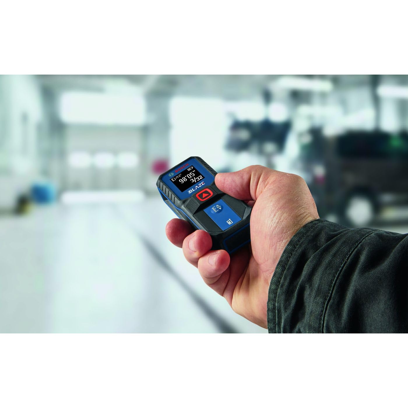 BOSCH GLM100-23 100 Ft Laser Distance Measurer with Blaze Technology - Includes 2 AA Batteries - Perfect for Construction, Home Renovation, and DIY Projects