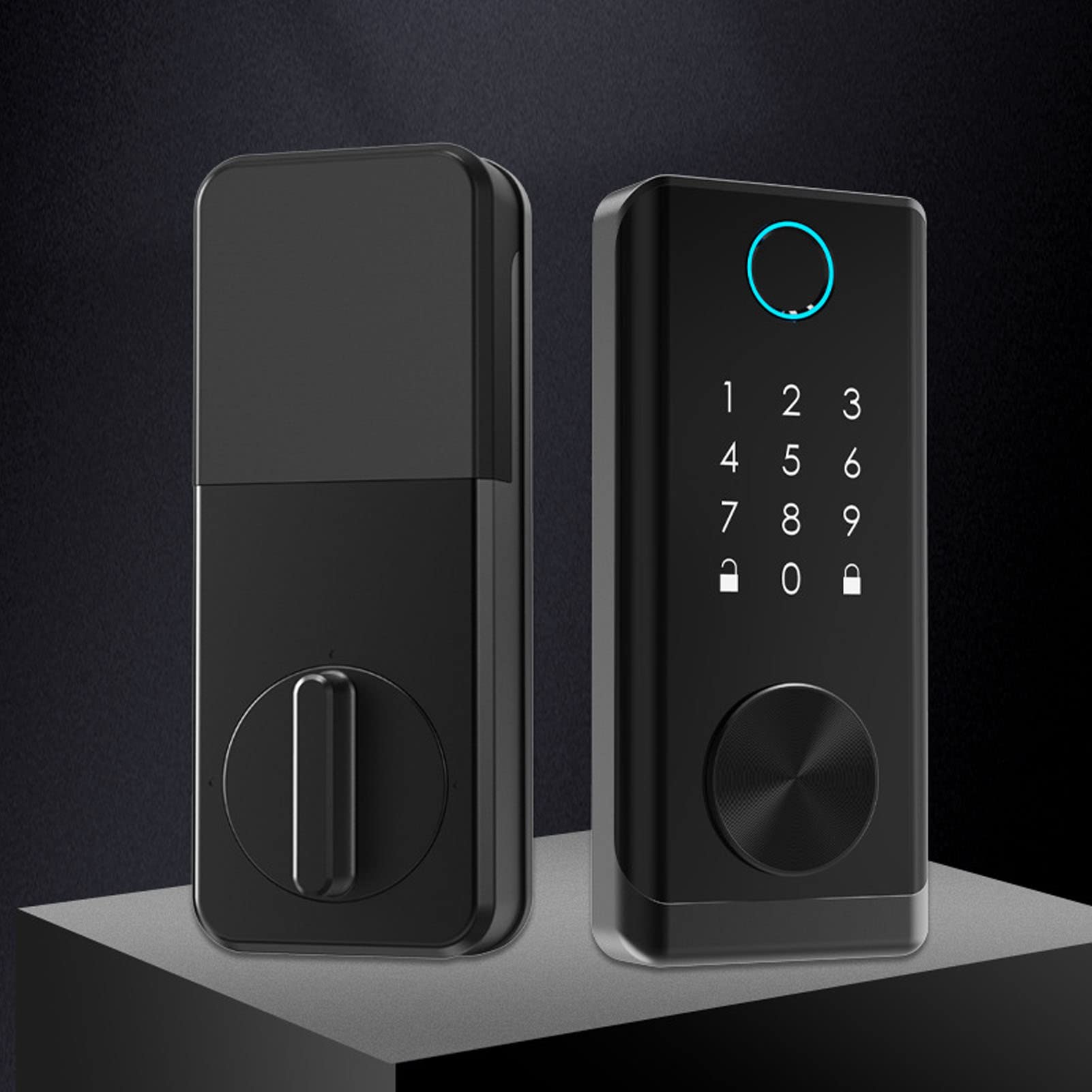 Smart Door Lock with Fingerprint & Password - Electronic Deadbolt for Home & Hotel - Keyless Entry, Auto Lock, WiFi Enabled - Ideal for Secure Access to Apartments, Offices & Vacation Rentals (Black)