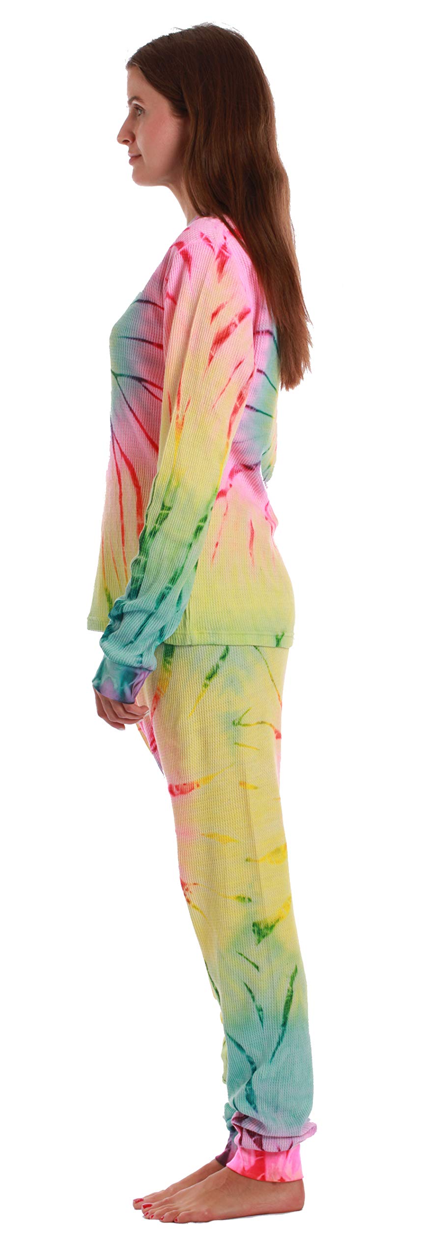 Just Love Women's Tie-Dye Two-Piece Thermal Pajama Set - Cozy Winter Sleepwear for Cold Nights - Perfect for Lounging, Sleepovers & Holiday Gifts