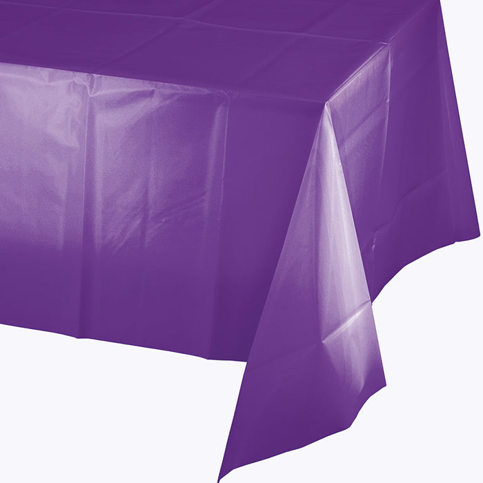 12-Piece Bulk Amethyst Purple Plastic Table Covers - Waterproof Disposable Party Tablecloths for Birthday, Wedding, Baby Shower & Holiday Decorations
