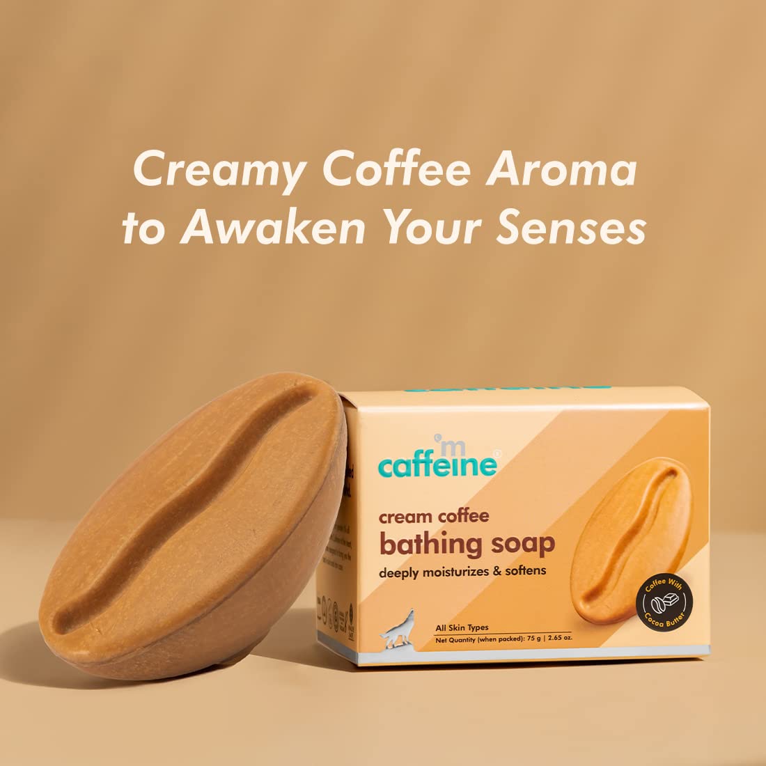 **mCaffeine Moisturizing Coffee Bath Soap for Tan Removal – Enriched with Coffee, Cocoa Butter & Almond Milk | Nourishing & Softening Cream Bathing Soap | 100% Vegan, Rich Creamy Coffee Scent | Perfect for Exfoliation, Skin Brightening & Relaxing Bath Time**