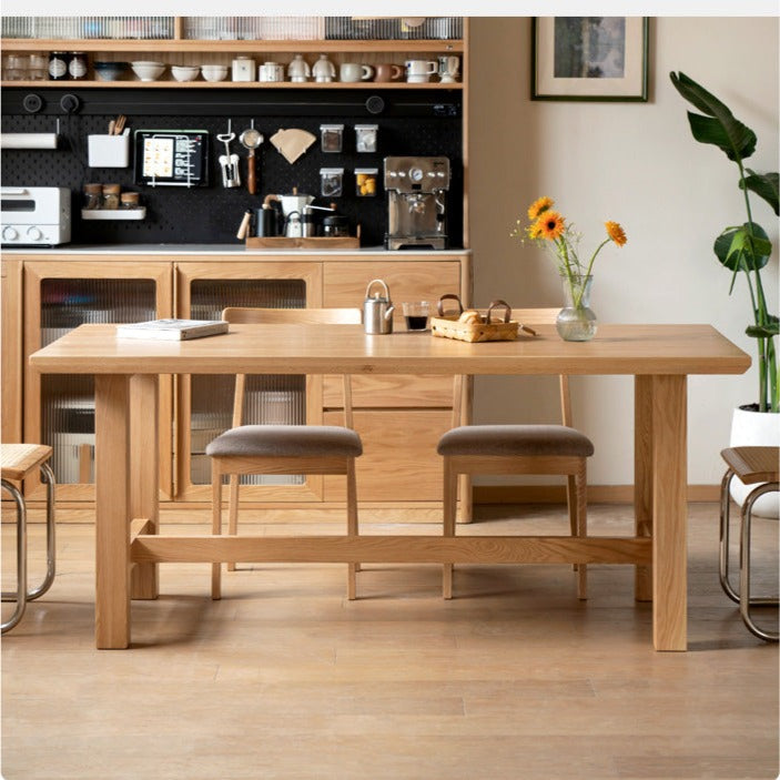 Rustic Style Dining Table - Solid Oak, Ash, Cherry Wood - Perfect for Farmhouse, Cottage & Country Home Dining Rooms