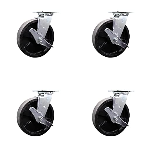4 Swivel - Top Lock Brakes - Black