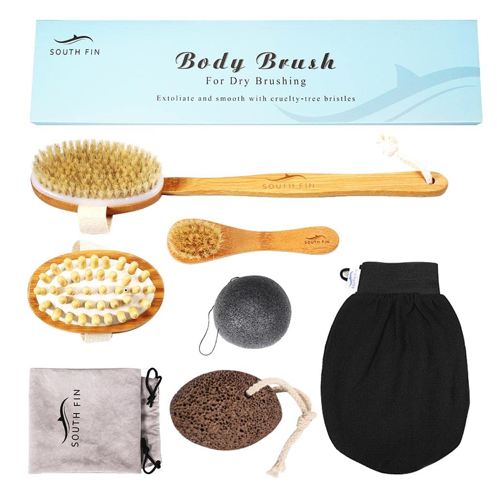 Trendy Retail® Dry Brushing Body Brush Set - Exfoliating Massage Brush for Cellulite Reduction & Skin Care - Perfect for Spa, Lymphatic Drainage & At-Home Self Care Routine