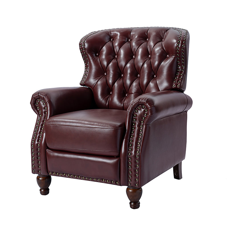 Premium Genuine Leather Oversized Recliner Chair for Living Room - Comfortable Lounge Chair for Home Theater, Reading Nook & Relaxation