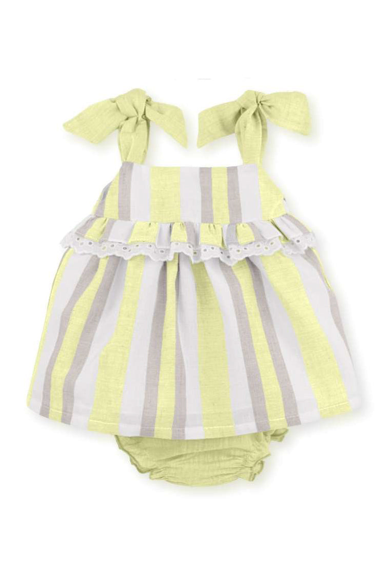 Alessia Striped Linen Dress with Bloomers - Summer Casual Outfit for Women | Perfect for Beach, Picnic & Vacation Wear